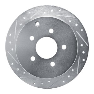 Buick Rendezvous Brake Rotor (1) - Rear Left - R1 Concepts - Drilled & Slotted - Silver - `01-`07
